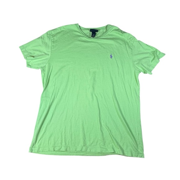 Polo Ralph Lauren T Shirt Mens Large L Short Sleeve Crewneck Pony Lime Green - Picture 1 of 4